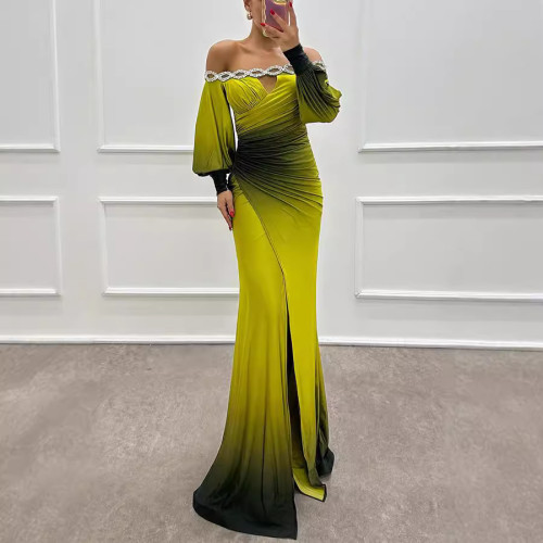 Off-Shoulder Long Sleeve Floral Casual Party Dress