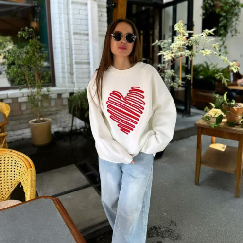 Heart Pattern Sweater for Women