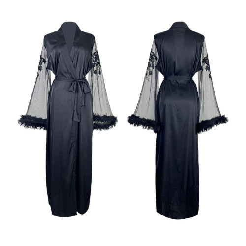 Lace Long Sleeve Cool Touch Robe