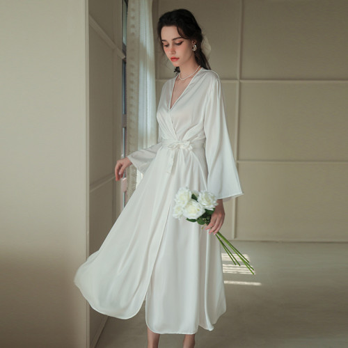 Luxury Satin Long Bathrobe