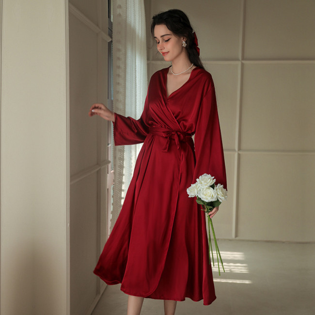 Luxury Satin Long Bathrobe