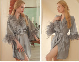 Feather Sleeve Robe
