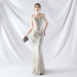 Waist-Cinching Vest Evening Dress