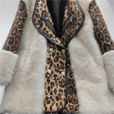 Sparkling Faux Fur Lapel Coat for Women