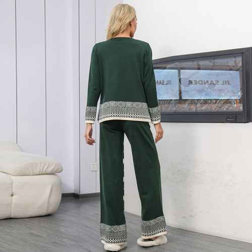 Casual Knit Top & Wide-Leg Pants Two-Piece Set