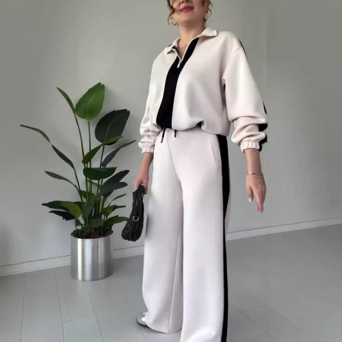 Trendy Color-Blocked Cozy Knit Two-Piece Set