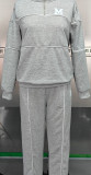 Letter Print Hoodie & Zippered Sweatpants Two-Piece Set