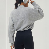 Thickened sports yoga wear long-sleeved fitness sweatshirt for women hoodies
