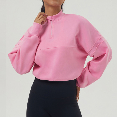 Thickened sports yoga wear long-sleeved fitness sweatshirt for women hoodies