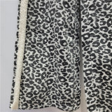 Leopard Print Patchwork High-Waisted Loose Wide-Leg Jeans