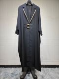 Batwing Sleeve Abaya with Fashionable Leather Buckles