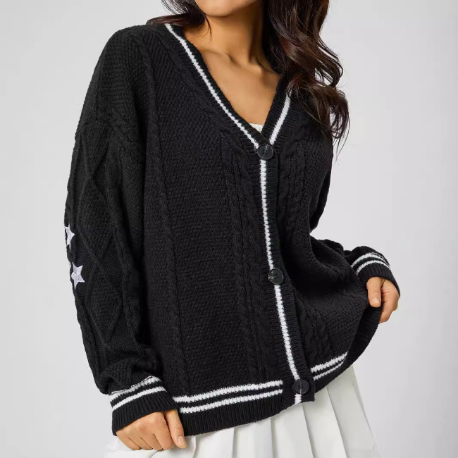 Knit Cardigan Relaxed Sweater