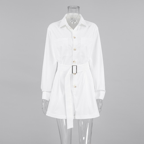 Waist-Cinching Wide-Leg Design Elegant White Jumpsuit for Women