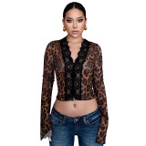 Fashion Floral Sheer Lace Cardigan T-Shirt