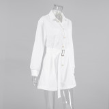 Waist-Cinching Wide-Leg Design Elegant White Jumpsuit for Women