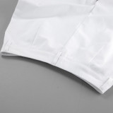 ihoov White Twill Cotton Straight-Leg Jeans