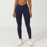 Seamless Cross V-Shape High-Waist 3/4 Yoga Pants