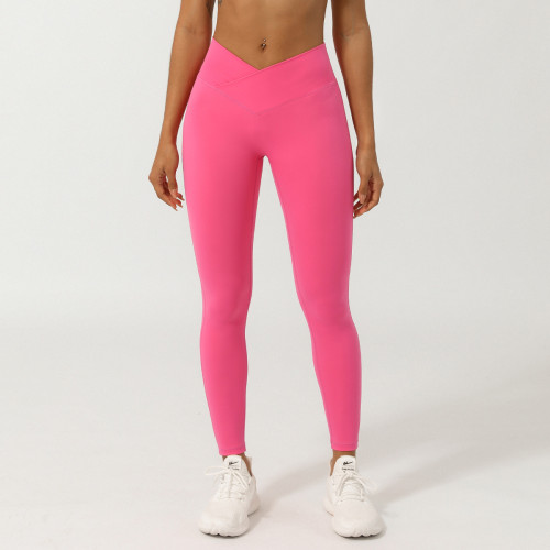 Seamless Cross V-Shape High-Waist 3/4 Yoga Pants