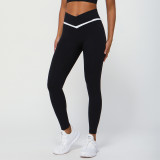 Sculpting Color-Block Cross V-Waist Leggings Yoga pants