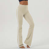 Dance and Fitness Color-Block Striped Flared Yoga Pants