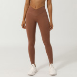 Seamless Cross V-Shape High-Waist 3/4 Yoga Pants