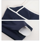 Barely There Feel and Cross-Waist Leggings Color-Block Yoga Set
