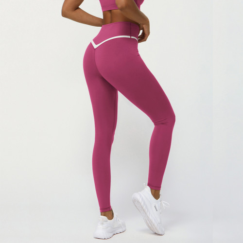Sculpting Color-Block Cross V-Waist Leggings Yoga pants
