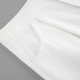 2025 Spring Lantern Sleeve Polo Shirt and Shorts Set