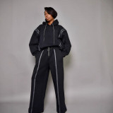 Oversized Hooded Sweatshirt and Pants Set with Pockets