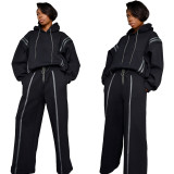 Oversized Hooded Sweatshirt and Pants Set with Pockets