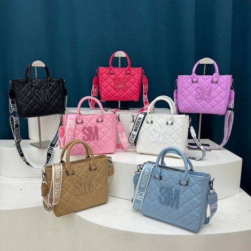 Stylish Versatile Grid Embroidery Tote Bag