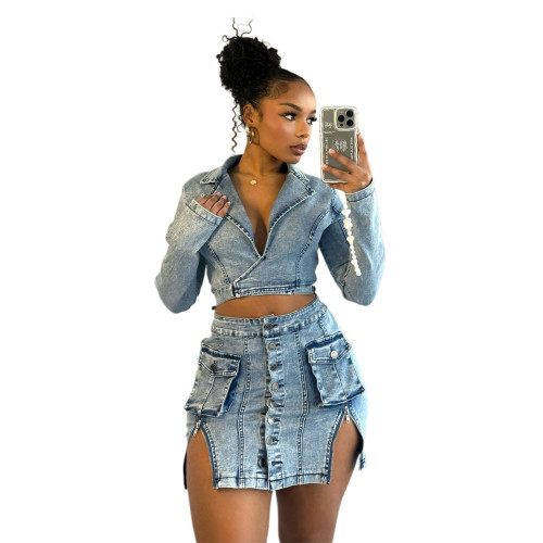 Women Sexy Long Sleeve Denim Dress