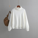 Oversized High Neck Knit Sweater for Women
