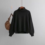 Oversized High Neck Knit Sweater for Women