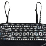 Women Beaded Mesh Maxi Dress