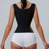 Latex Waist Trainer with 15 Bones Zipper and Buckle Body Shaping Vest