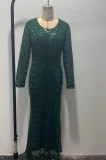 legant Long Sequin Evening Dress