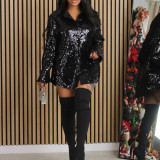 Sparkling Sequin Women's Shirt Jacket
