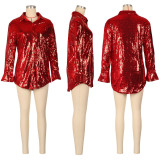 Sparkling Sequin Women's Shirt Jacket