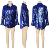Sparkling Sequin Women's Shirt Jacket