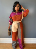 Color-Block Waist-Cinching Two-Piece Set