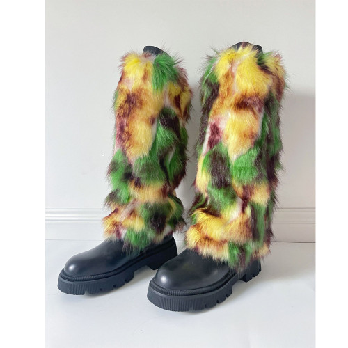 Faux Fur High-Top Leg Warmers for Women