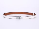 Adjustable Leather Waist Belt with Locking Buckle for Women