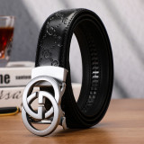 Paul Men's Double Layer Cowhide Automatic Buckle Belt