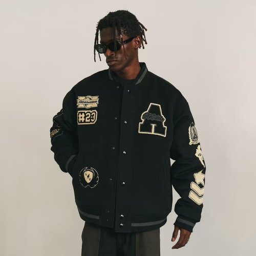 Travis Scott Embroidered Wool Baseball Jacket