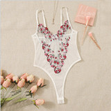 Floral Embroidered Lace Bodysuit
