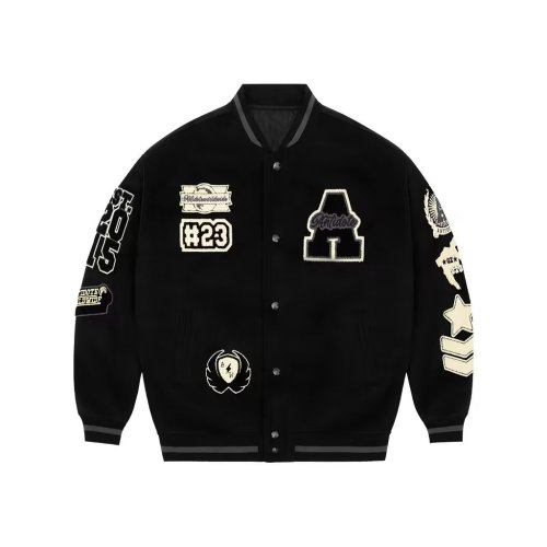 Travis Scott Embroidered Wool Baseball Jacket