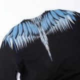 Round Neck Marcelo Lightning Blade Couple's Hoodie with Colorful Feather Phantom Wings