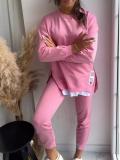 Color-Block Faux Two-Piece Hoodie and Jogger Set
