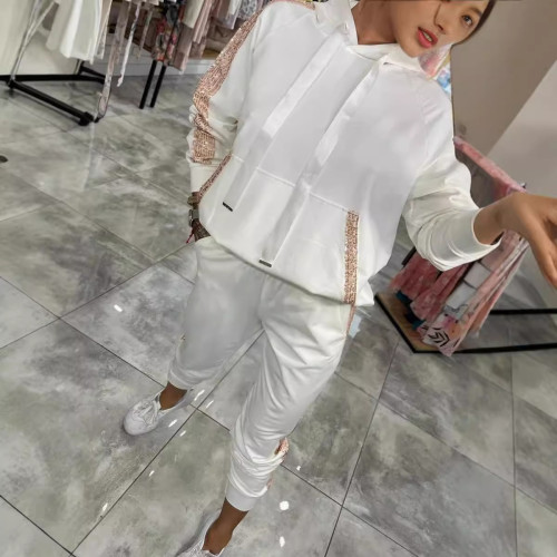 Shimmering Sequin Pocket Hoodie and Jogger Set